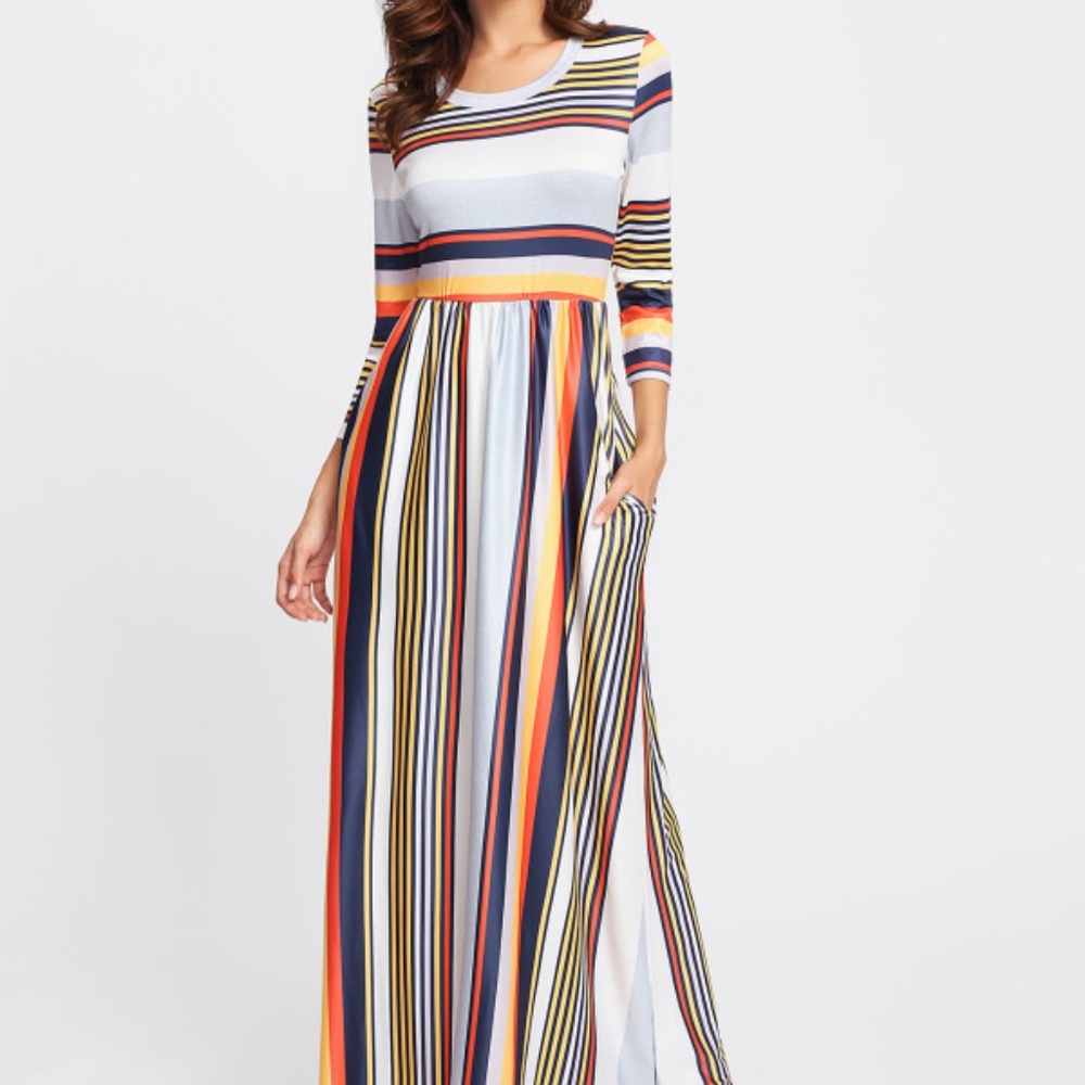 New Multi-Striped SHEIN Maxi Dress